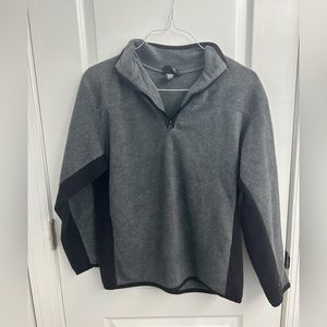 Grey and black quarter zip sweat shirt